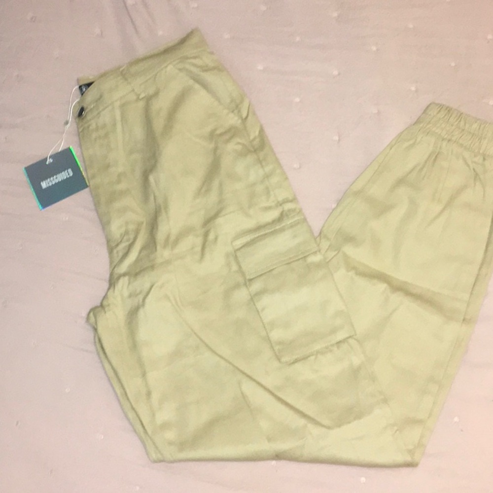 Tan Plain Cargo Pants